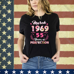 55 Year Old March 1969 Floral 55th Birthday Gifts Women Long Sleeve Shirt
