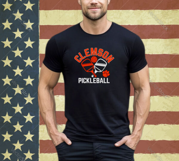 Clemson Tigers pickleball crossed paddles shirt