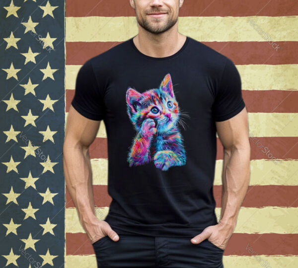 Cute Rainbow Cat for Women's Girls Men Boys - Cat Lovers Shirt