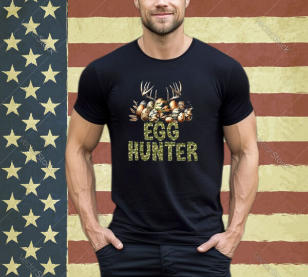 Easter Egg Hunter Camo Funny Eggs Deer Boys Girls Kids Shirt