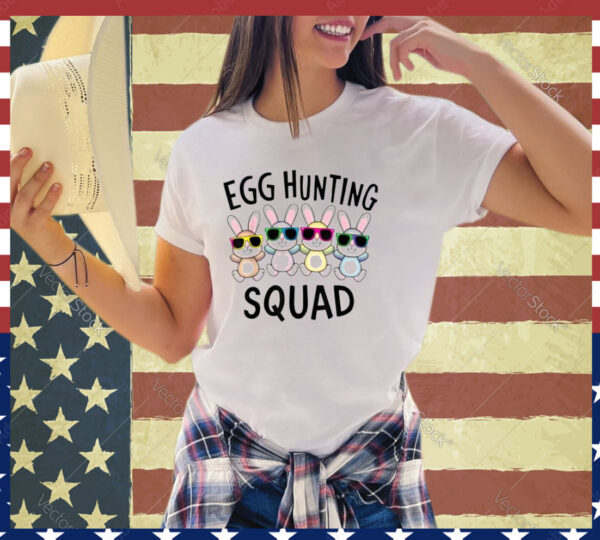 Egg Hunting Squad Crew Family Funny Happy Easter Bunny Kids Shirt