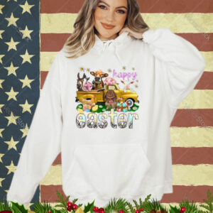 Happy Easter Day Vintage Truck With Farm Animals Gifts Shirt