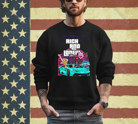 Official Rich And Lonely Miami Skeleton Driving Lamborghini Gta shirt