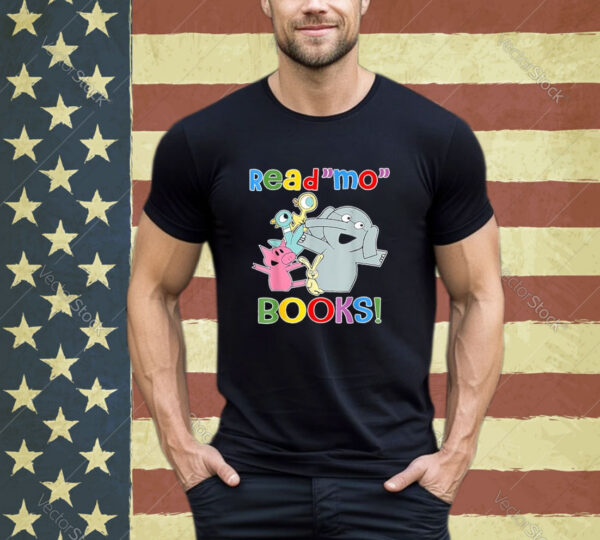 Read Mo Book Cute School Teacher Librarian Elephant Pigeon Shirt