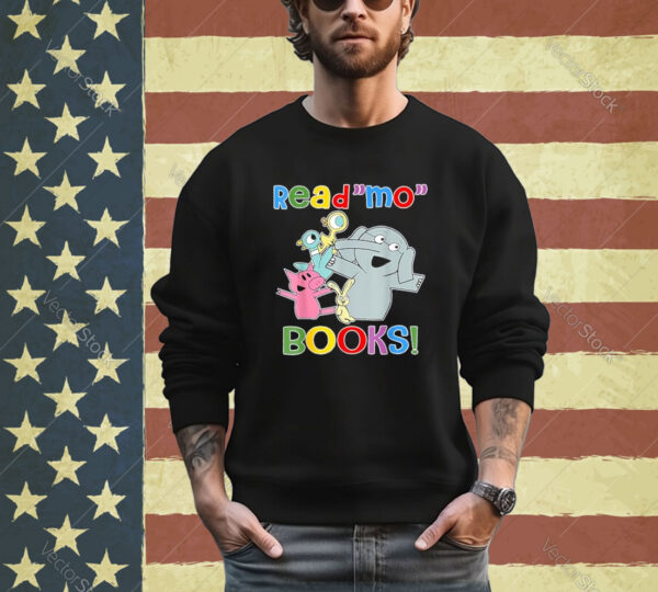 Read Mo Book Cute School Teacher Librarian Elephant Pigeon Shirt