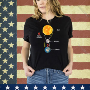 Sun Moon Earth Total Solar Eclipse 2024 April Men Women Kids Shirt