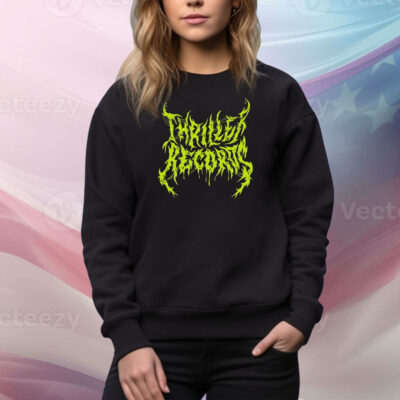 Thriller Records Metal Logo Black Hoodie Shirts