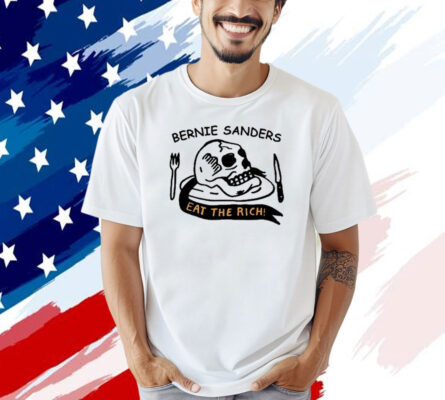 Max Azzarello Wearing Bernie Sanders Eat The Rich T-shirt