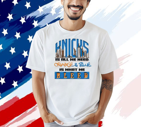 New York Knicks is all we need orange & blue is what we bleed T-shirt