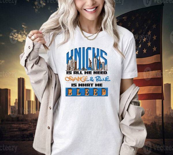 New York Knicks is all we need orange & blue is what we bleed T-shirt