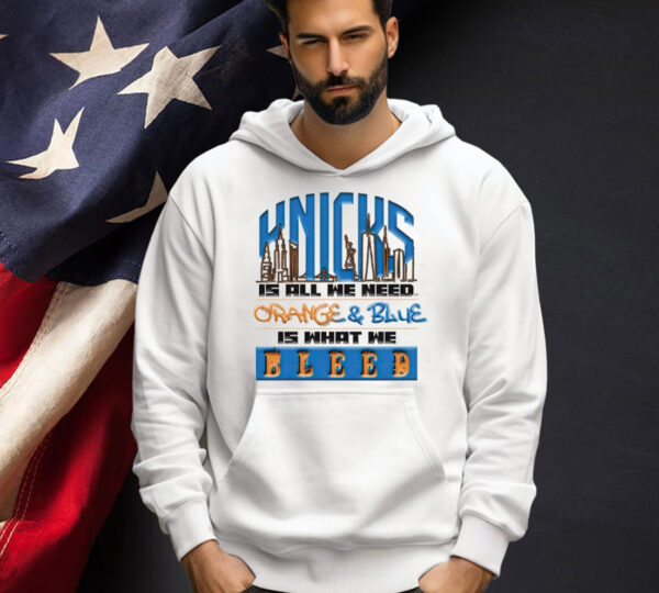 New York Knicks is all we need orange & blue is what we bleed T-shirt