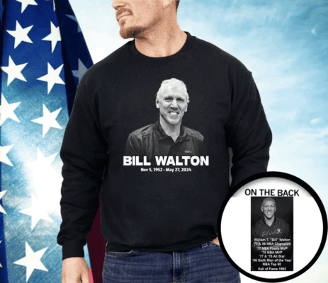 Bill Walton 1952-2024 Thank You For The Memories Print 2 Sided Shirt