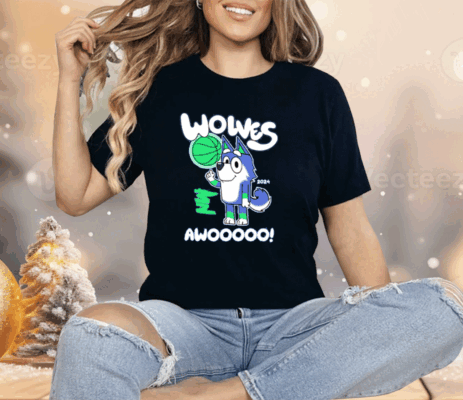 Minnesota Timberwolves Bluey Wolves Awooooo Shirt