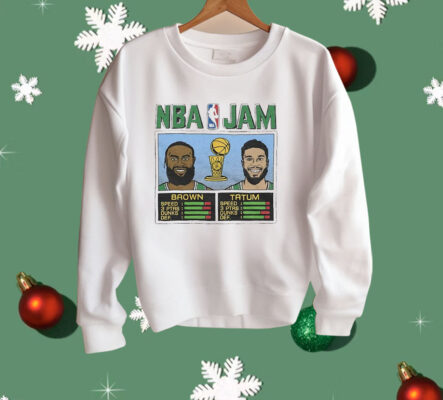 Jayson Tatum and Jaylen Brown Boston Celtics 2024 NBA Finals Champions NBA Jam Shirt