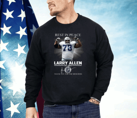 Larry Allen Rest In Peace Thank You For The Memories Ladies Boyfriend Shirt