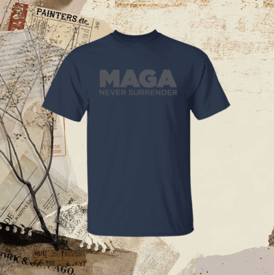 MAGA Never Surrender Black Mug