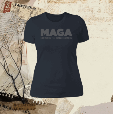 MAGA Never Surrender Black Mug