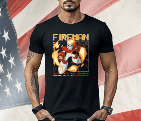Megaman Capcom Fireman Large Print Shirt