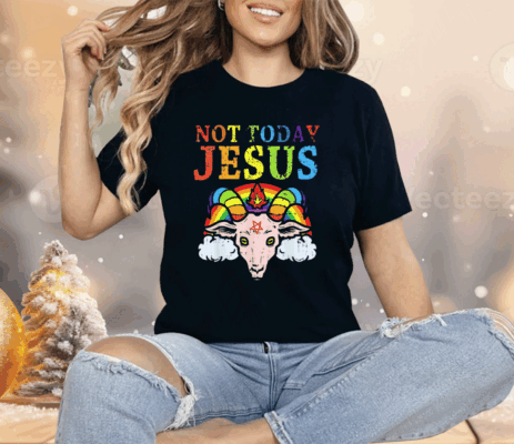 Not Today Jesus Satan Goat Satanic Pride Rainbow Shirt