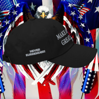 Official MAGA Gear Never Surrender Black MAGA Hat