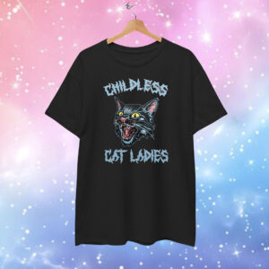 Heavy Metal Childless Cat Lady T-Shirt, Childless Cat Ladies, Against Fascism, Feminist