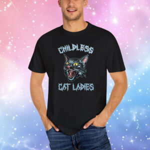 Heavy Metal Childless Cat Lady T-Shirt, Childless Cat Ladies, Against Fascism, Feminist