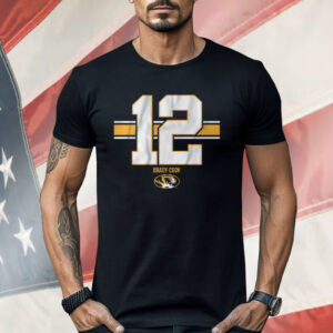 Mizzou Football Brady Cook 12 Stripe Shirt