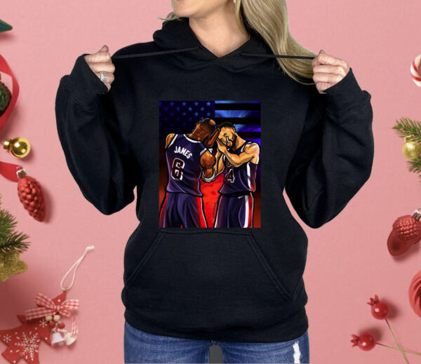 Stephen Curry And Lebron James Night Night Olympic Paris 2024 Poster Painting Shirt