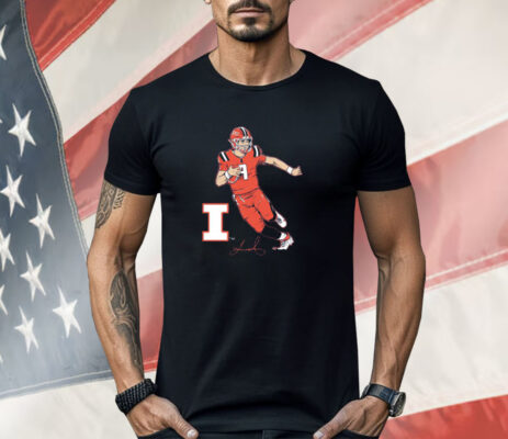 Illinois Football Luke Altmyer Superstar Pose Shirt