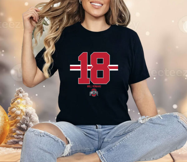 Ohio State Football Will Howard 18 Ladies Boyfriend Shirt