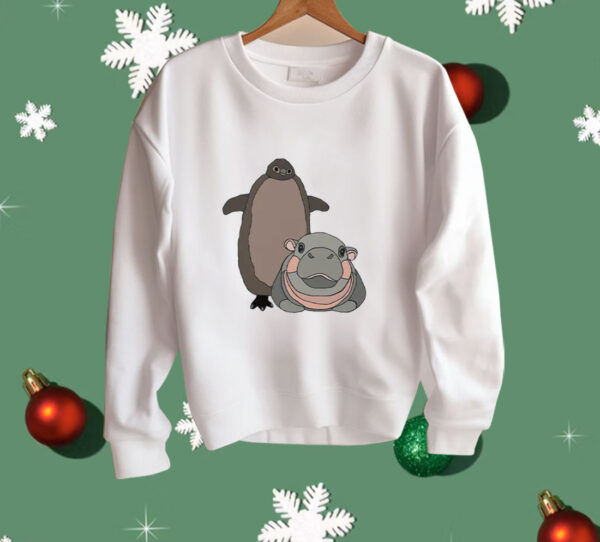 Pesto The Penguin And Moo Deng The Baby Hippo Shirt