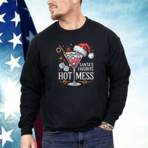 Santas favorite hot mess Christmas holiday Margarita drink Shirt