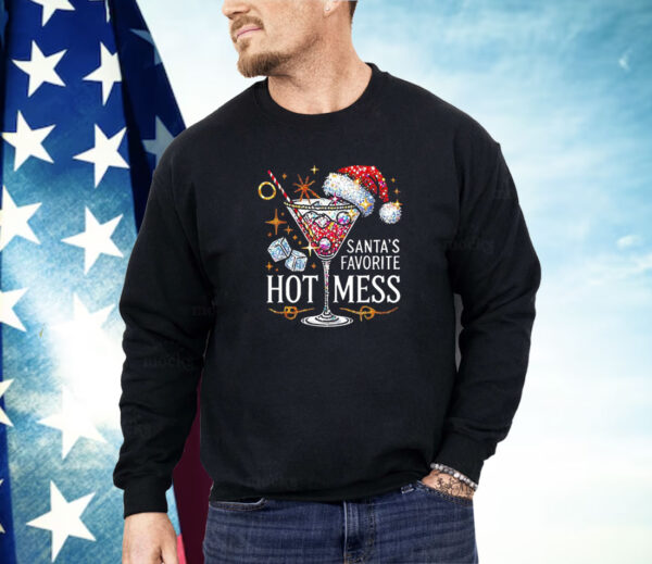 Santas favorite hot mess Christmas holiday Margarita drink Shirt