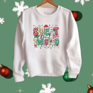 Sweet but twisted Santa hat doodle dots Christmas Shirt