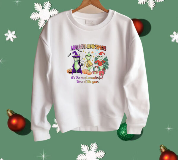 The Grinch Hallothanksmas it’s the most wonderful time of the year Christmas Shirt