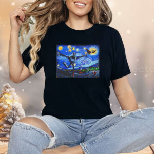 Wild Night Roz and Brightbill The Wild Robot X Van Gogh’s Starry Night Shirt