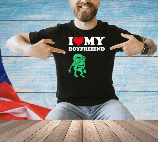 Joey Valence wearing i love my boyfriend Shirt