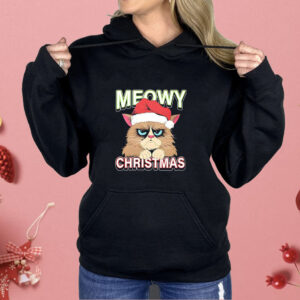 Meowy Christmas Santa hat Shirt