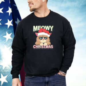 Meowy Christmas Santa hat Shirt