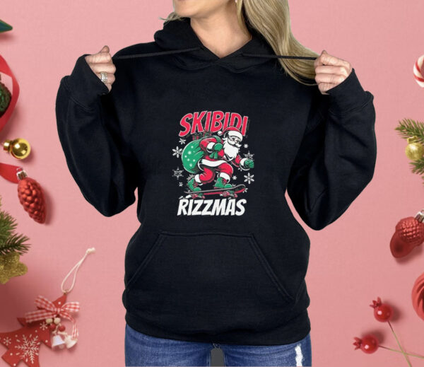 Skibidi Rizzmas Santa Clause Skating Board Xmas Shirt