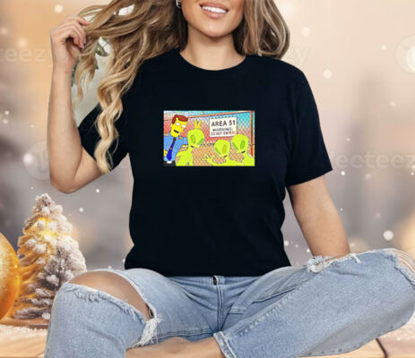 The Simpsons X Alien Area 51 warning do not enter Shirt