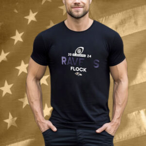 Baltimore Ravens Flock 2024 NFL Playoffs T-Shirt