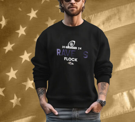 Baltimore Ravens Flock 2024 NFL Playoffs T-Shirt