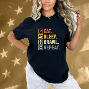 Eat Sleep Brawl Repeat Stars Video Gamer Gaming Shirt