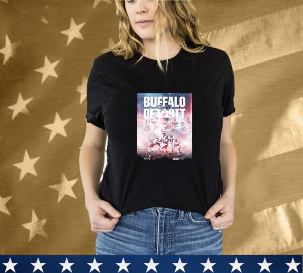 Official Buffalo Bills vs. Detroit Lions December 15 2024 The Motor City Showdown Poster T-Shirt