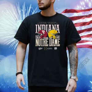 Official Indiana Hoosiers At Notre Dame Fighting Irish 2024-25 College Football Playoff First Round South Bend Indiana Dec 20th 2024 Helmet Shirt