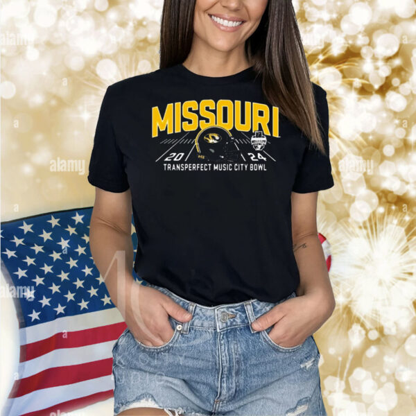 Official Missouri Tigers 2024 Transperfect Music City Bowl Bound Helmet NCAA Shirt