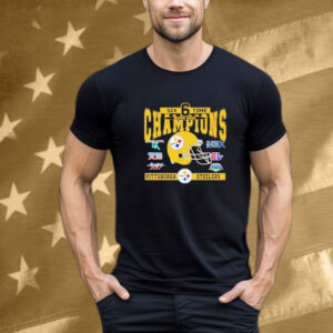 Pittsburgh Steelers Six Time Super Bowl Champions T-Shirt