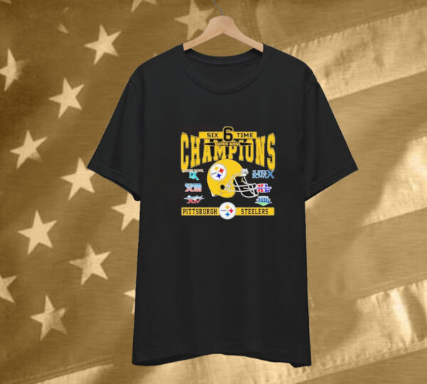 Pittsburgh Steelers Six Time Super Bowl Champions T-Shirt