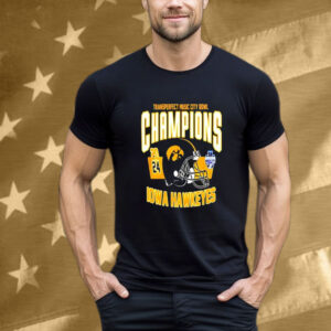 Transperfect Music City Bowl 2024 Champions Iowa Hawkeyes Helmet Logo NCAAF Bowl Games 2024-2025 T-Shirt